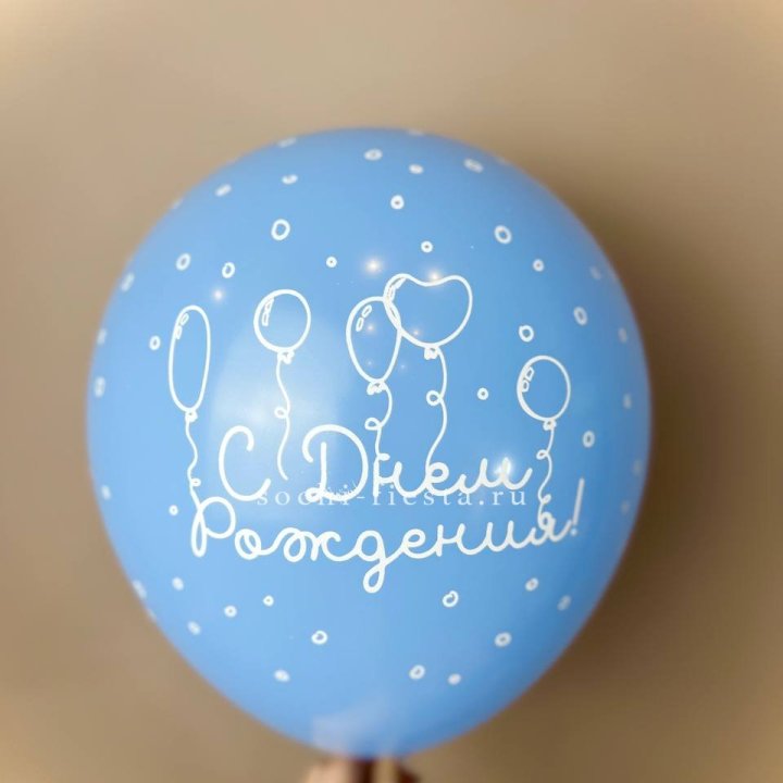 Гелиевый латексный шар С днем рождения! матовый в Долгопрудном