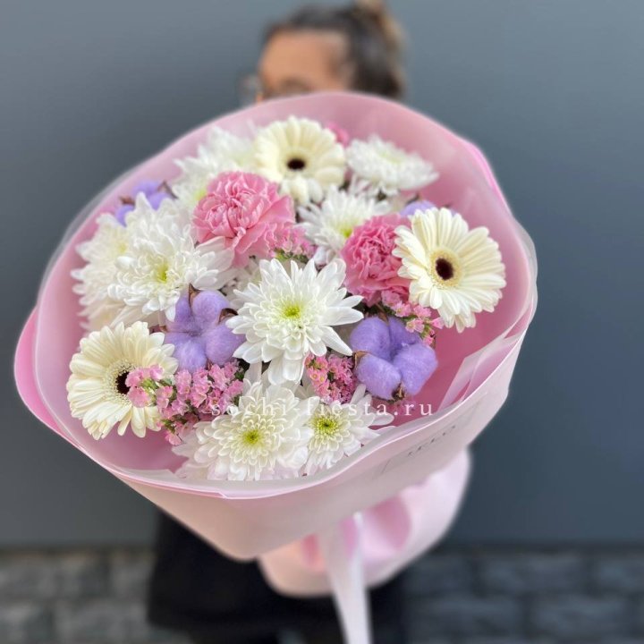 Букет цветов "Пинк спринг" в Долгопрудном