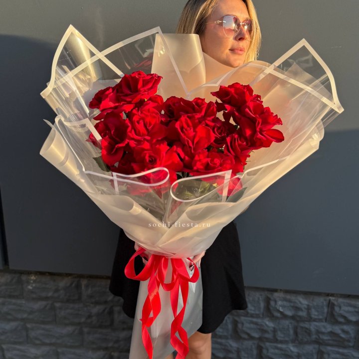  Букет  высоких роз 15 шт в Долгопрудном