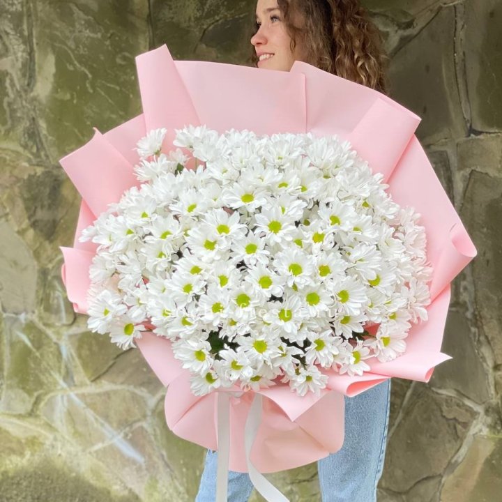  Букет хризантем "Крем" в Долгопрудном