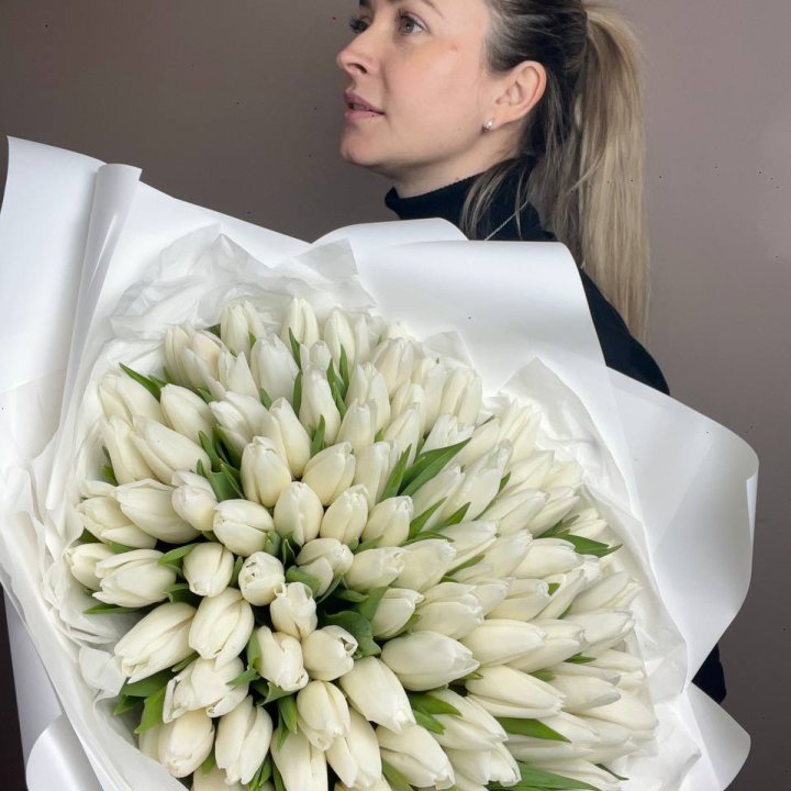 101 белый тюльпан №2 в Долгопрудном