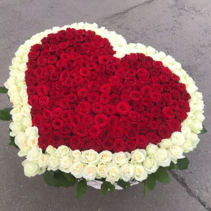 333 розы в корзине в Долгопрудном
