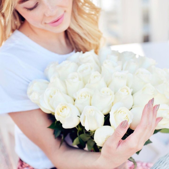 Букет высоких роз "Облака" в Долгопрудном