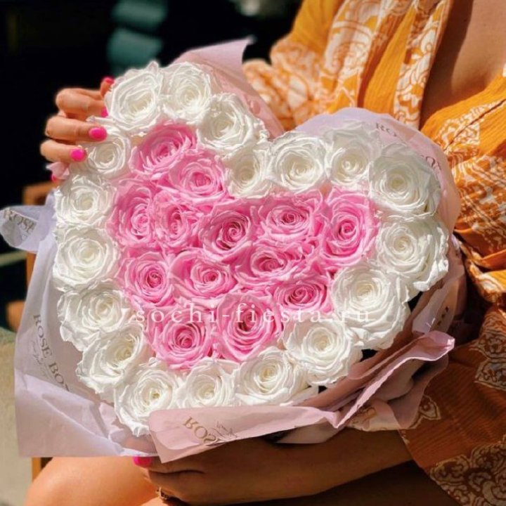 Бокс сердце с розами №2 в Долгопрудном