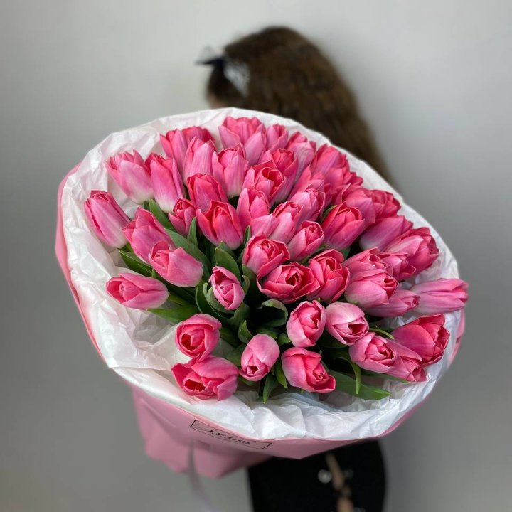 51 розовый тюльпан "Рози" в Долгопрудном