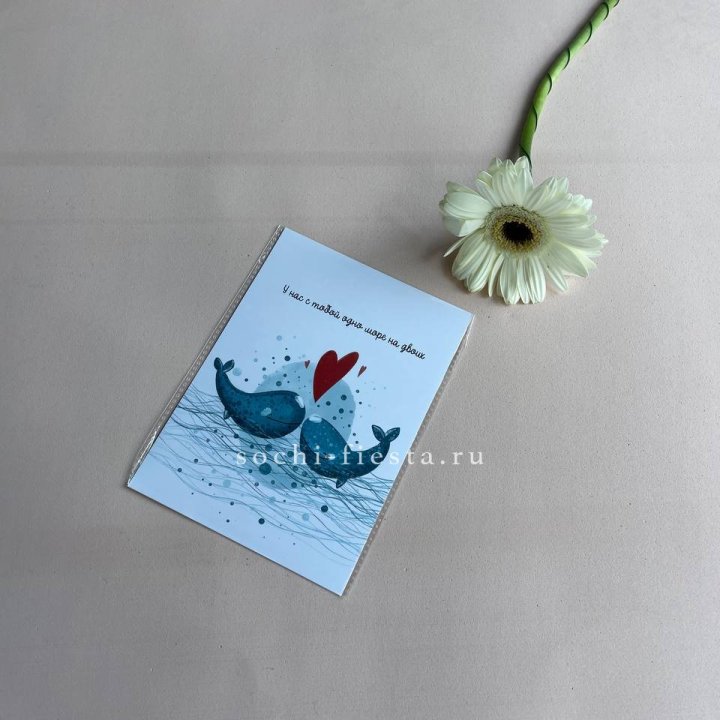 Открытка к букету "У нас с тобой одно море на двоих" в Долгопрудном