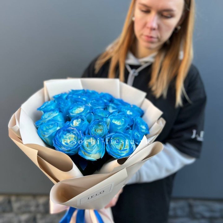 Букет синих роз блю логан в Долгопрудном
