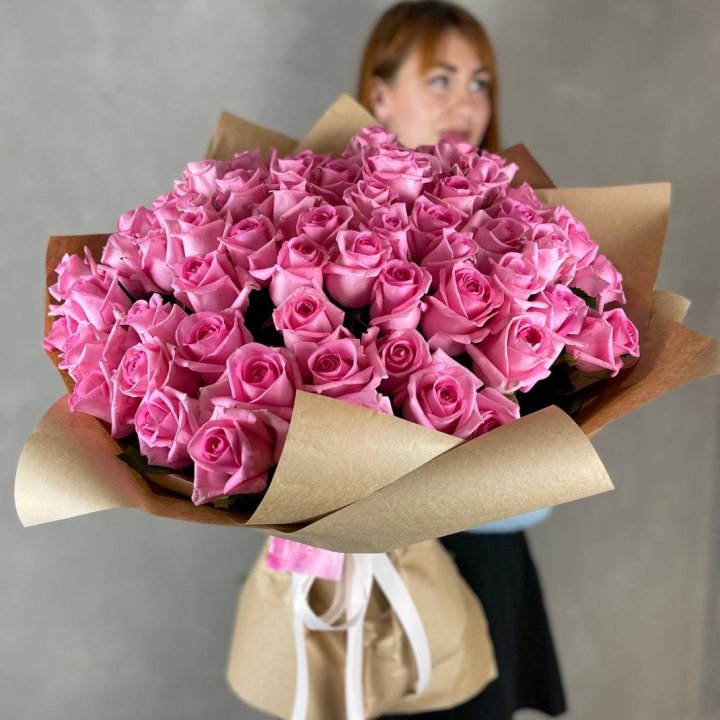 101 розовая роза в Долгопрудном
