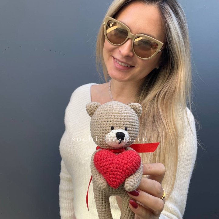 Мишка с сердцем ручной работы в Долгопрудном